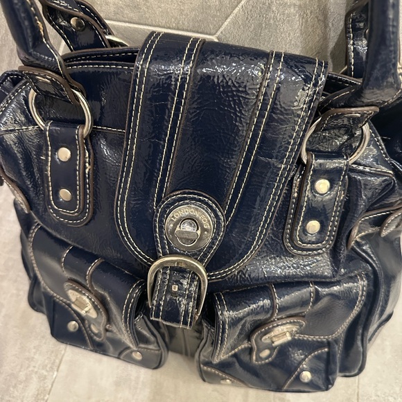 London Fog Handbags - London Fog Dark Blue Shoulder Bag